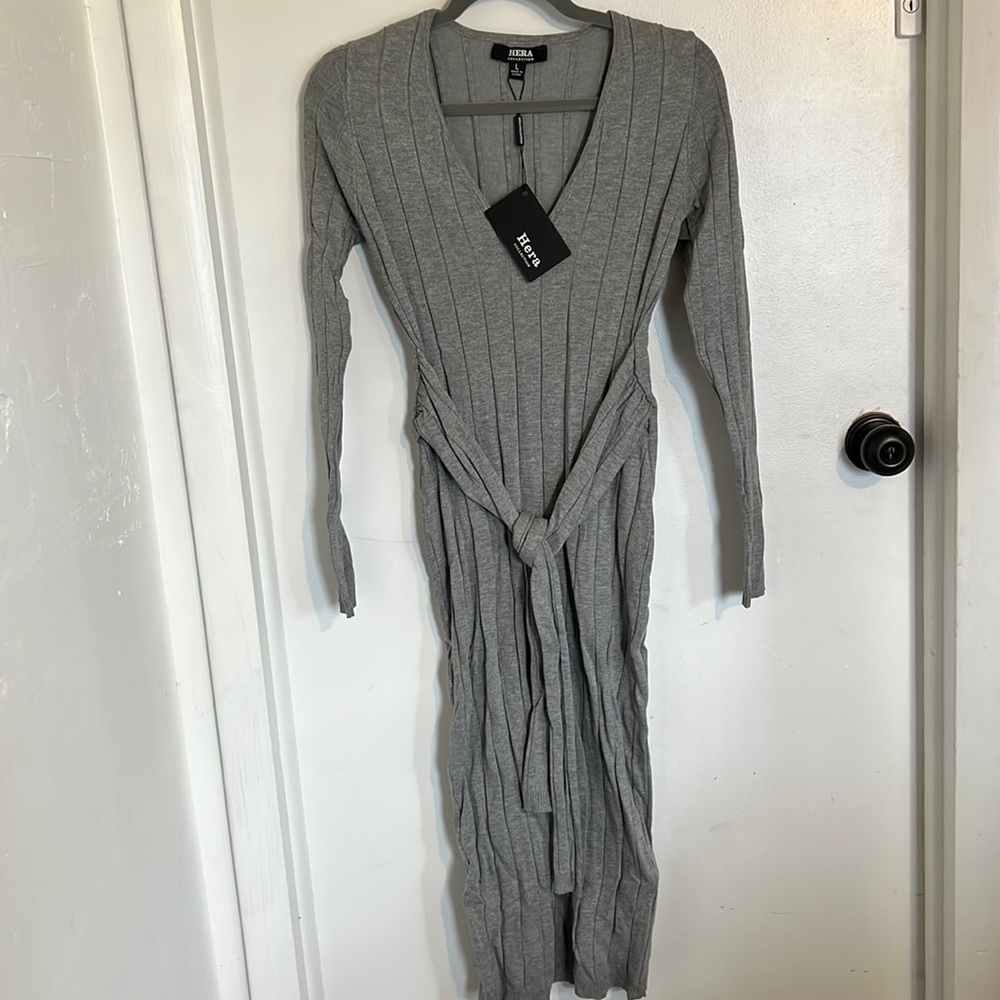 Long sleeved, v neck, sweater dress. NWT